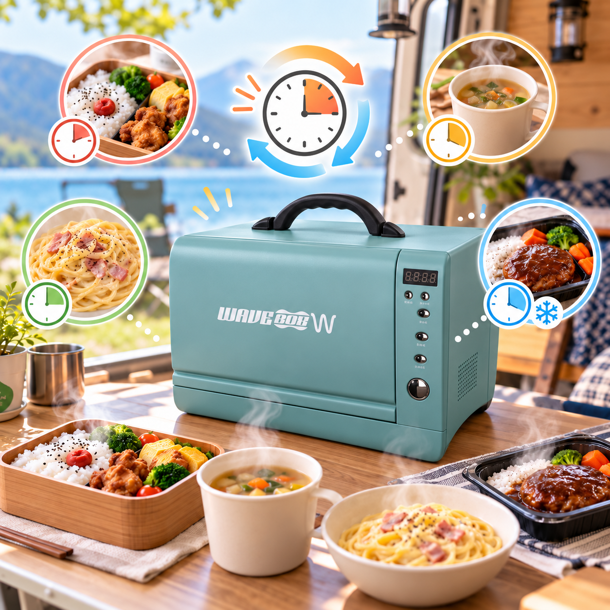 「表示どおりに温めたのに冷たい」をなくす。 ポータブル電子レンジの温め時間換算と、食品別の温め方