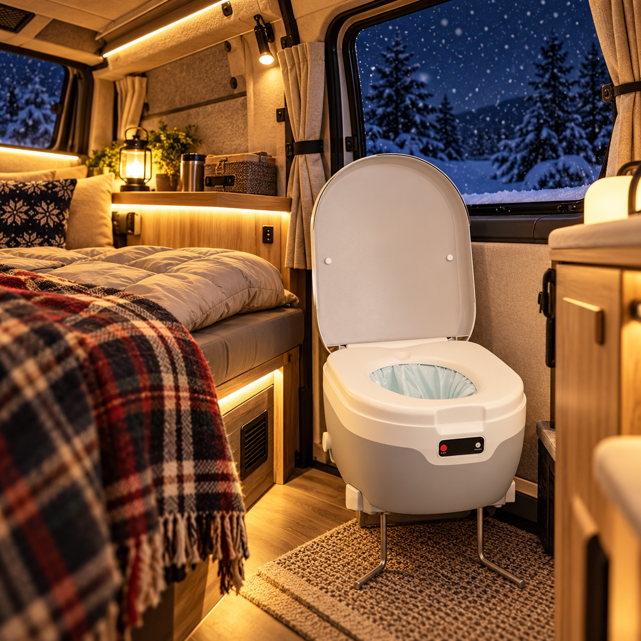 冬の車中泊 夜中のトイレで外に出ない｜寒さ・暗さ・雪を避ける車内完結トイレ運用術