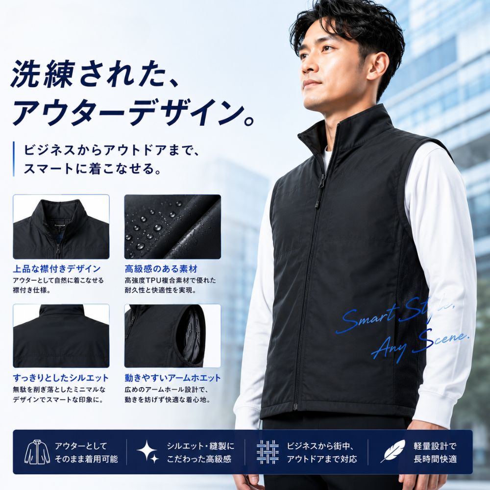 アウトドア119 / 【Mサイズ／バッテリー付】 着た瞬間から氷撃冷感