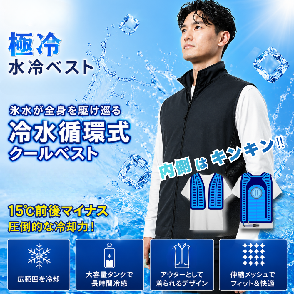 アウトドア119 / 【Lサイズ／服のみ】 着た瞬間から氷撃冷感 水冷服